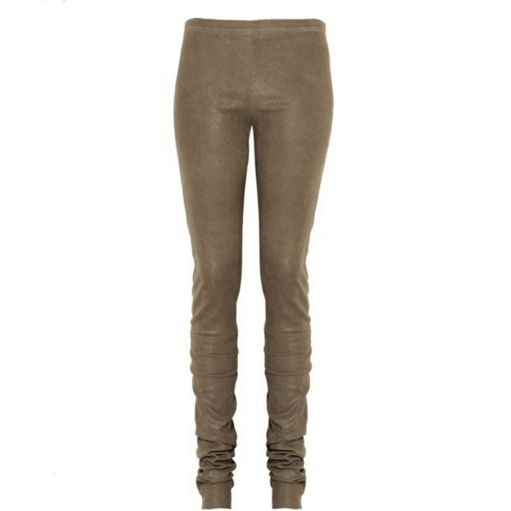 Haider Ackermann Leather Pants Skinny Leg Pull On Style Burnt Orange - Picture 16 of 16